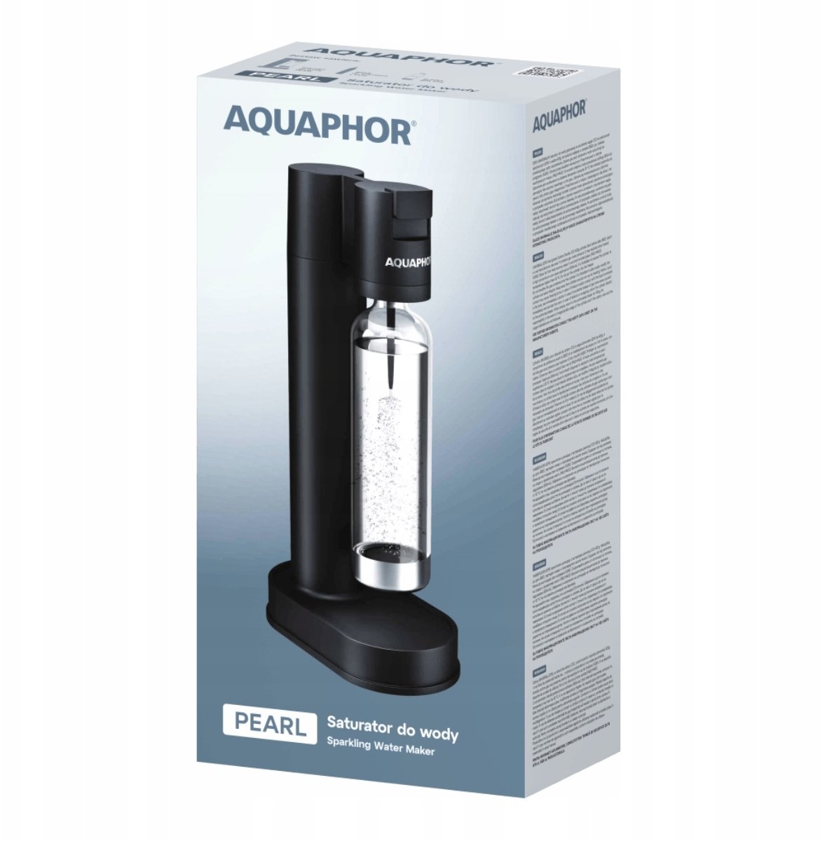 Saturator Aquaphor Saturator do wody Pearl czarny z nabojem CO2 i butelką 1l
