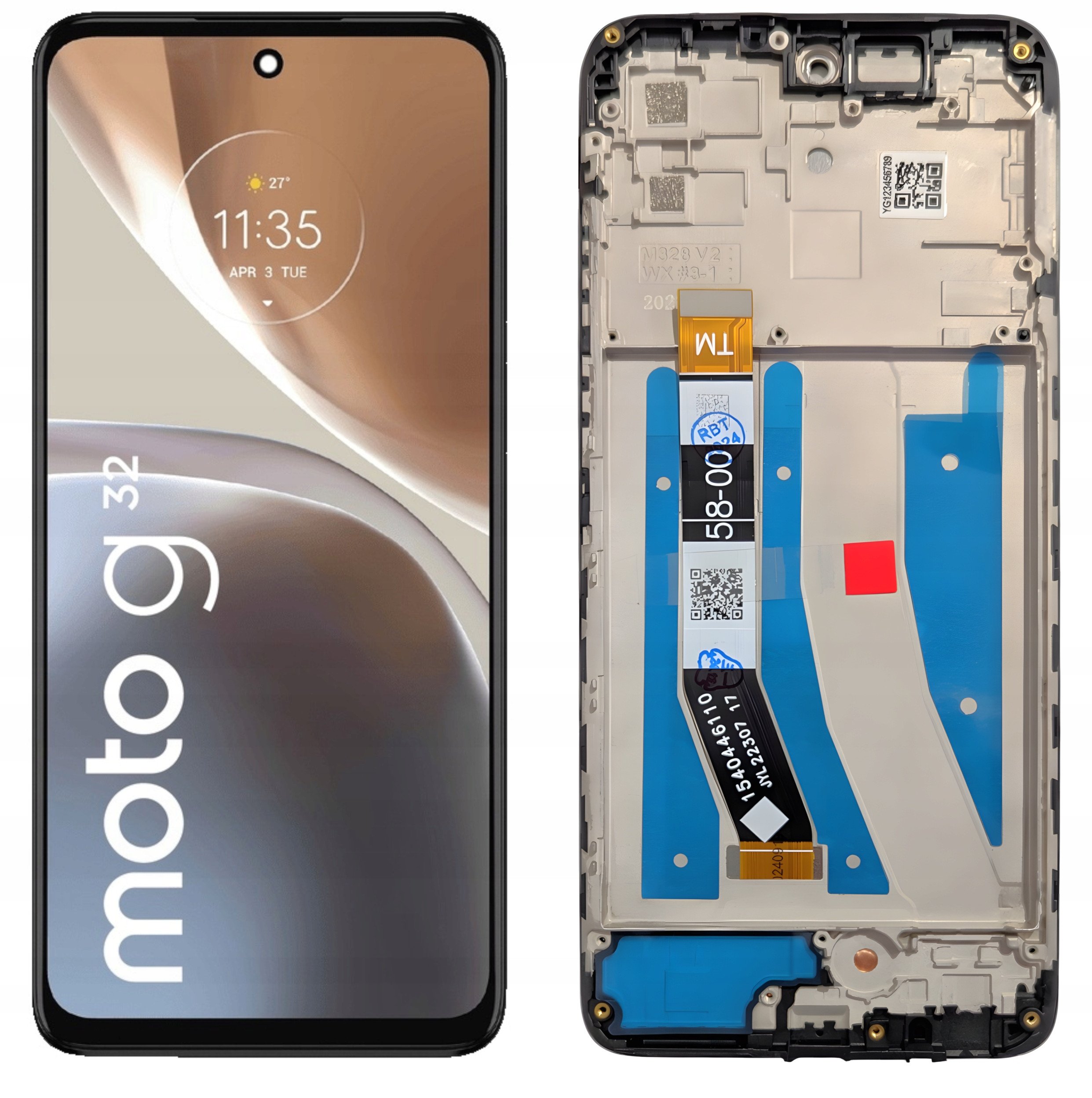 WYŚWIETLACZ EKRAN LCD DO MOTOROLA G32 RAMKA