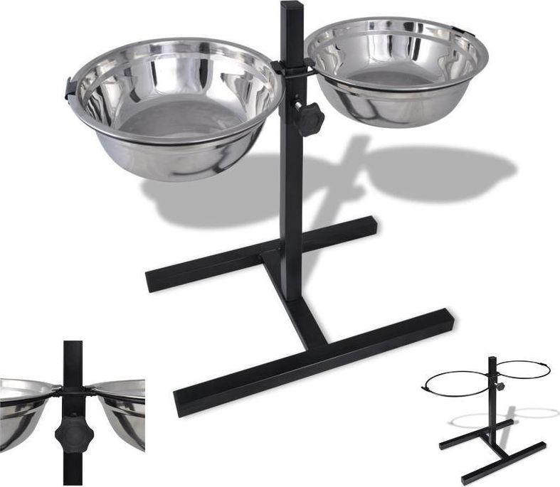 Pets Collection Miska dla psa na stojaku regulowanym 2x1,8l uniwersalny