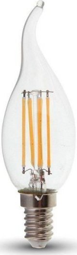 V-TAC Żarówka LED V-TAC 4W Filament E14 Świeczka Płomyk VT-1997 3000K 400lm