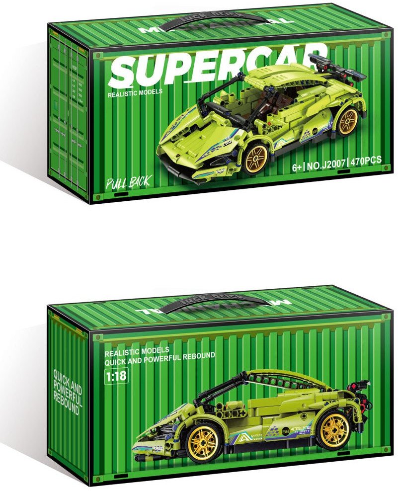 Zestaw Klocków Auto Sportowe Zielone 470el. EDUKAMP