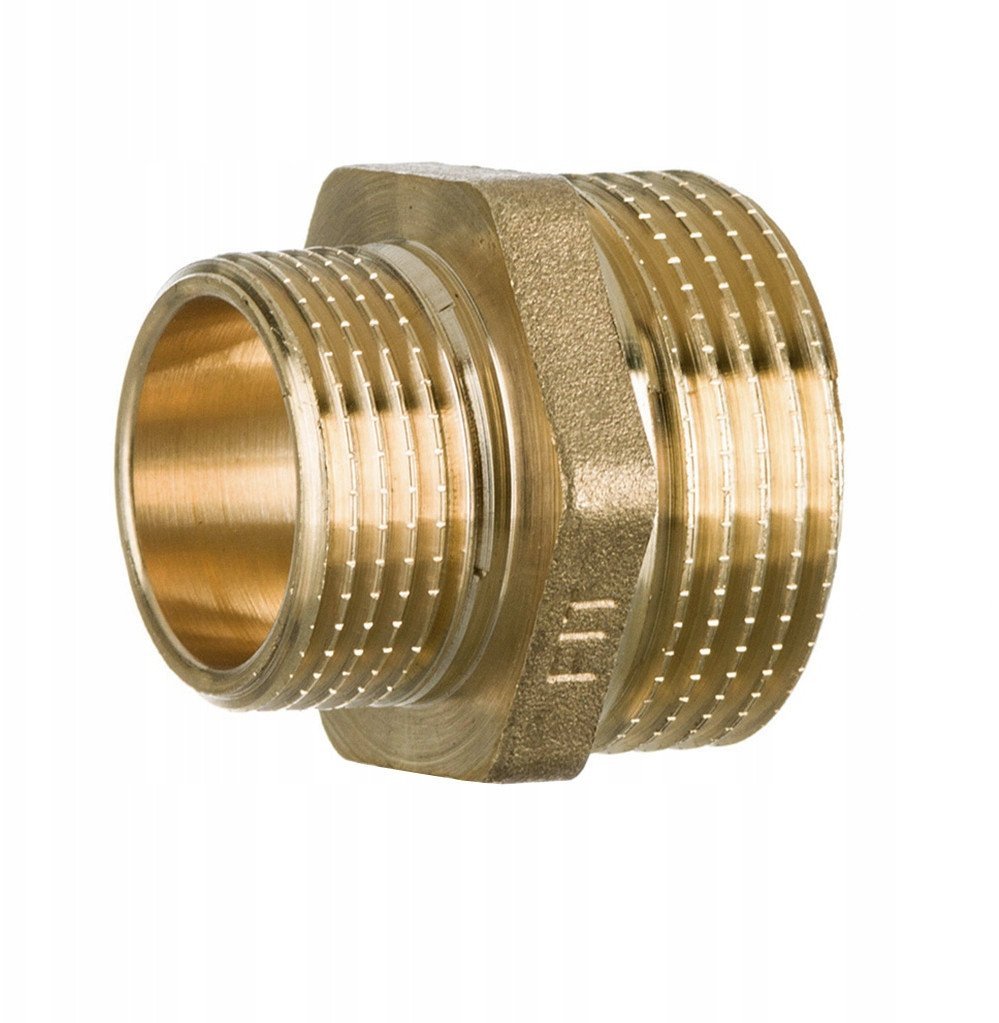 Nypel redukcyjny mosiężny normal 3/4x1/2