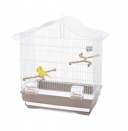 iMac Serena Plus, klatka dla ptaków, biała/ciemno beżowa, 40x63,5 cm