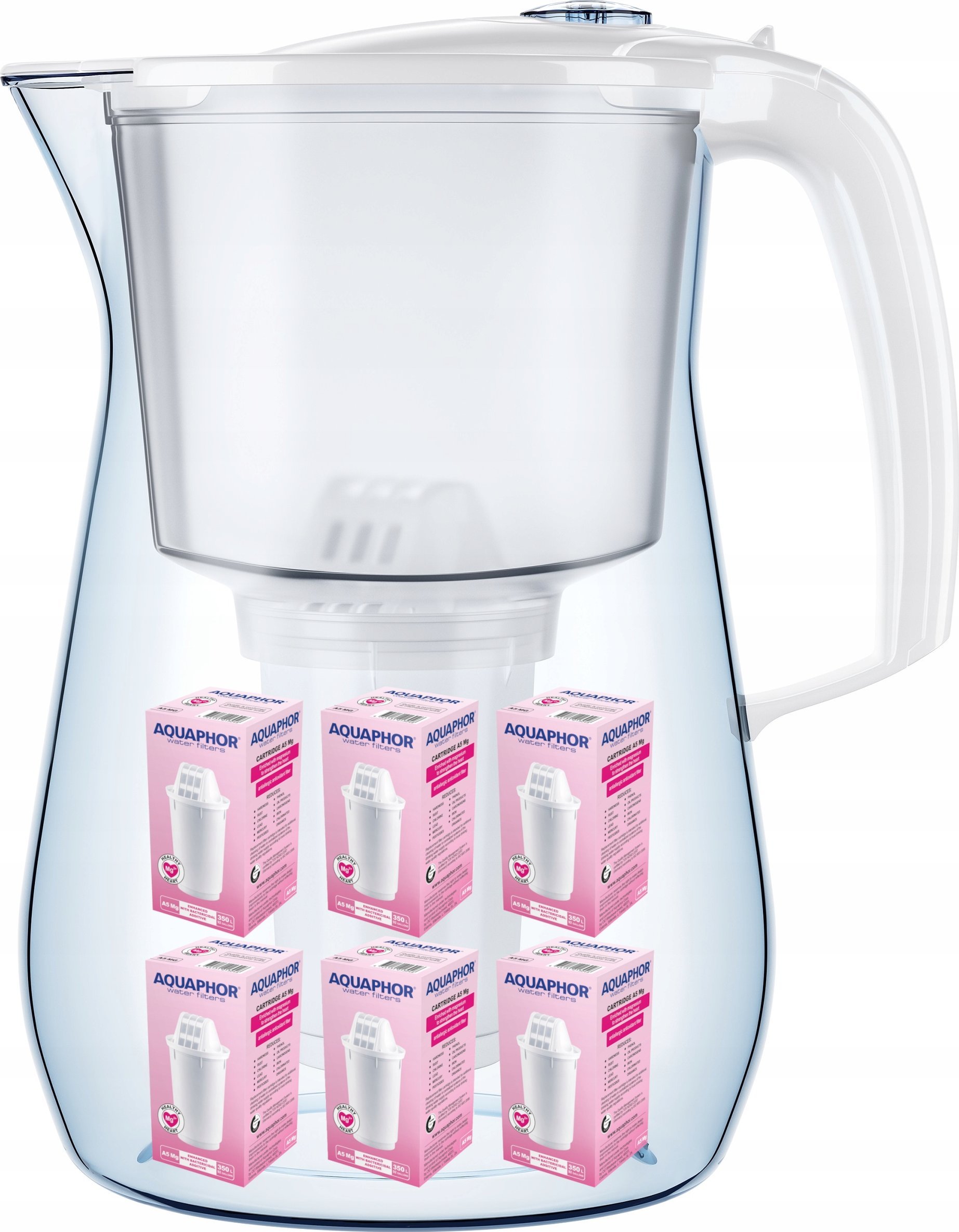 Dzbanek filtrujący Aquaphor Provence 4,2 l + 6 wkładów, biały