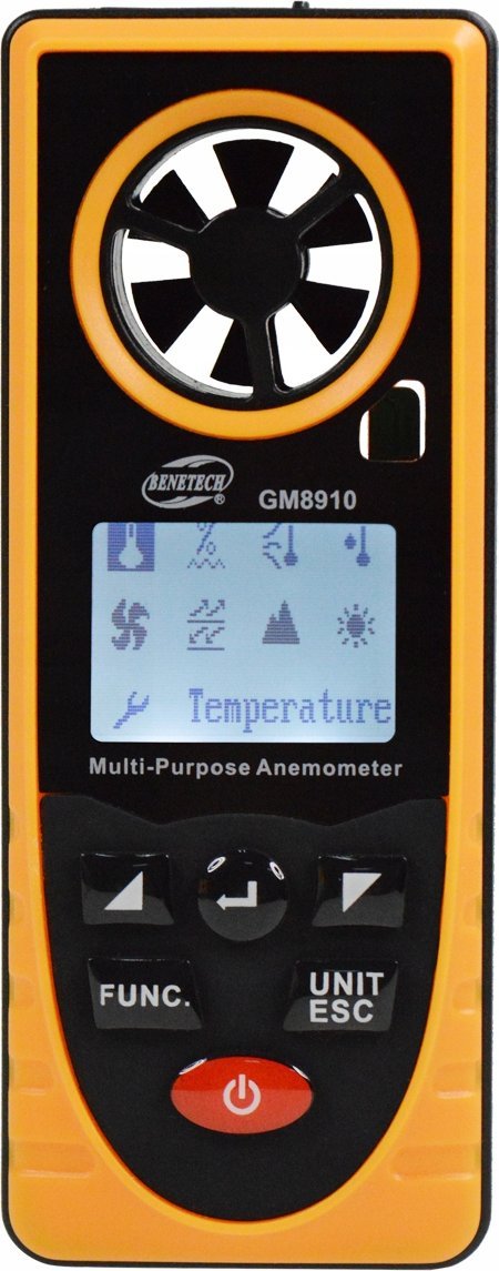 ANEMOMETR WIATROMIERZ WIELOFUNKCYJNY MIERNIK TEMPERATURY PRĘDKOŚCI WIATRU