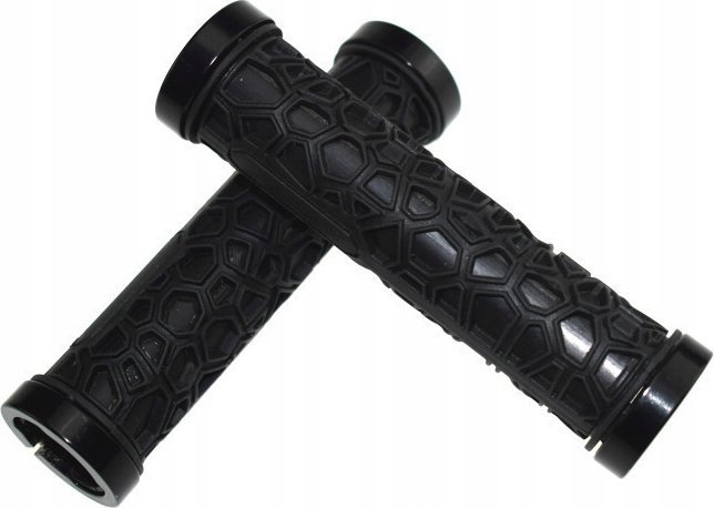 Korbi MOCNE SKRĘCANE CHWYTY KIEROWNICY GRIPY ROWEROWE ANTYPOŚLIZGOWE CZARNE