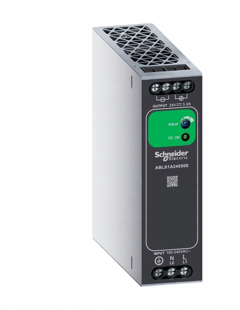 Jednofazowy zasilacz, zasilanie 100…240 V AC, wyjście 24 V DC, 120 W, DIN-rail, IP20, Easy Modicon ABL2, ABLS1A24050E