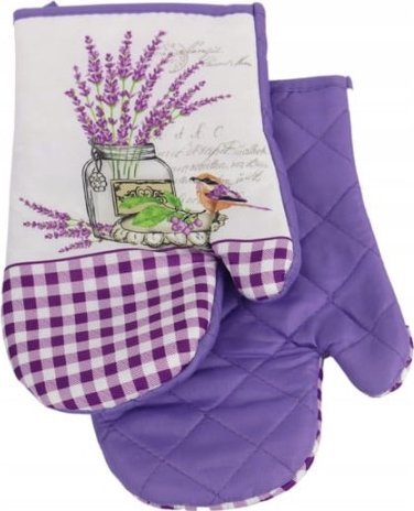 Euromat Rękawice kuchenne z magnesem izolacyjne fioletowe 2 sztuki