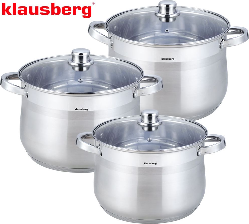 Klausberg GARNKI GASTRO STOCK POT 6 ELE 10.7L+8.6L+7.0L KLAUSBERG [KB-7177]