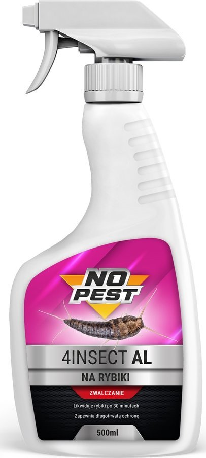 NO PEST Preparat na Rybiki i Srebrzyki 500ml Spray Oprysk Aerozol Płyn Środek na Rybiki Cukrowe Srebrzyki