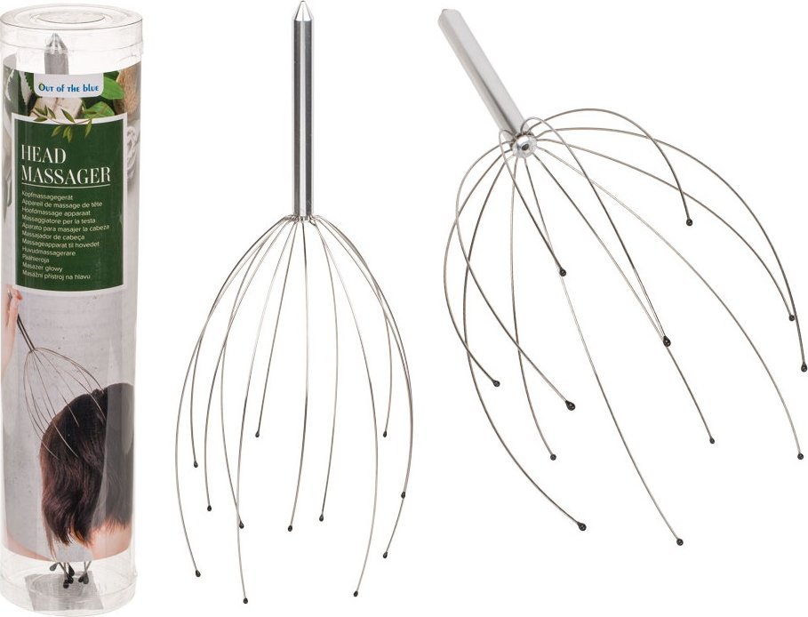 Out of the blue Stalowy Ajurwedyjski RĘCZNY MASAŻER do Skóry Głowy + Etui