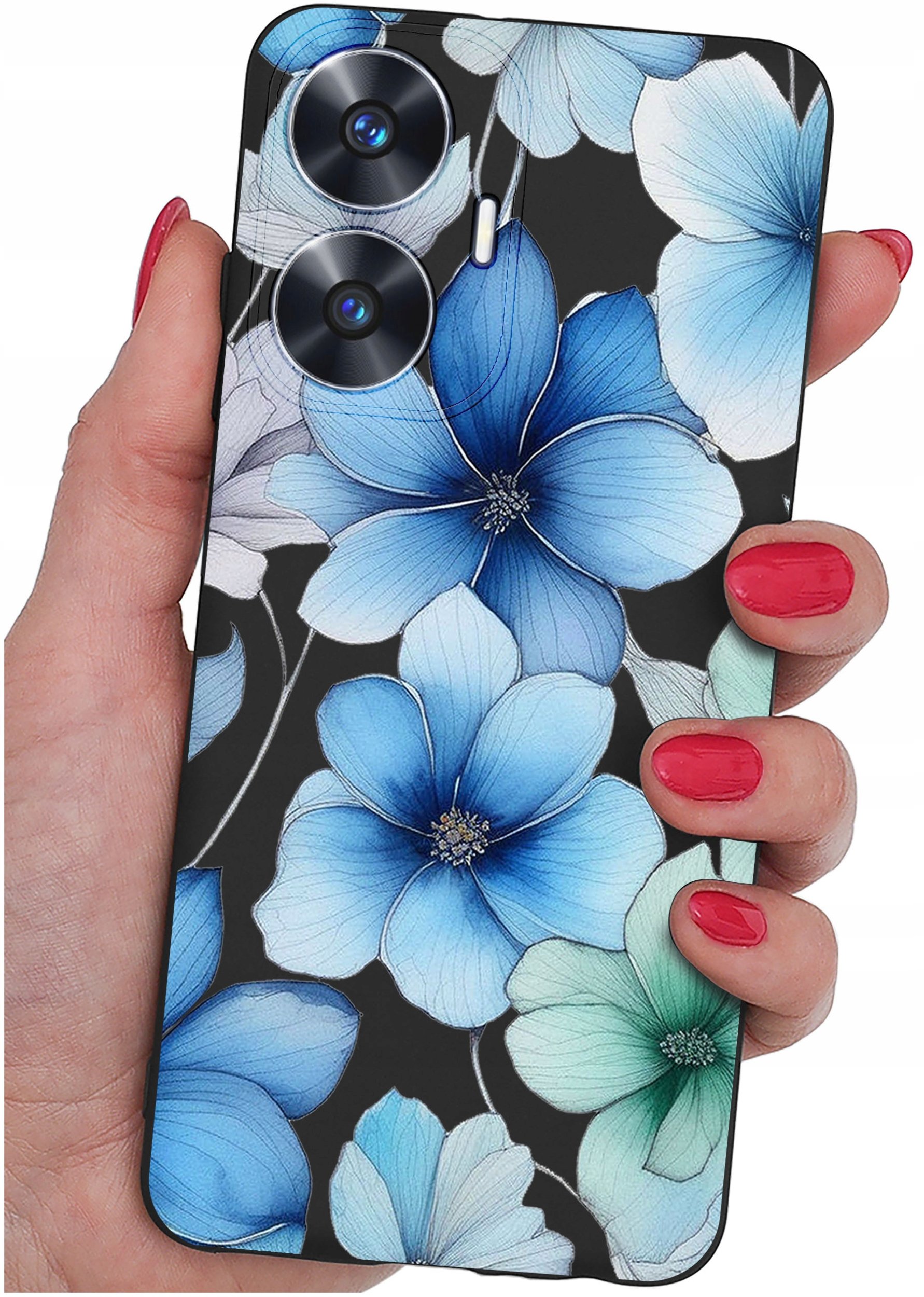 ETUI do Realme C55 WZORY |SILIKONOWE MATT CASE + SZKŁO 9H