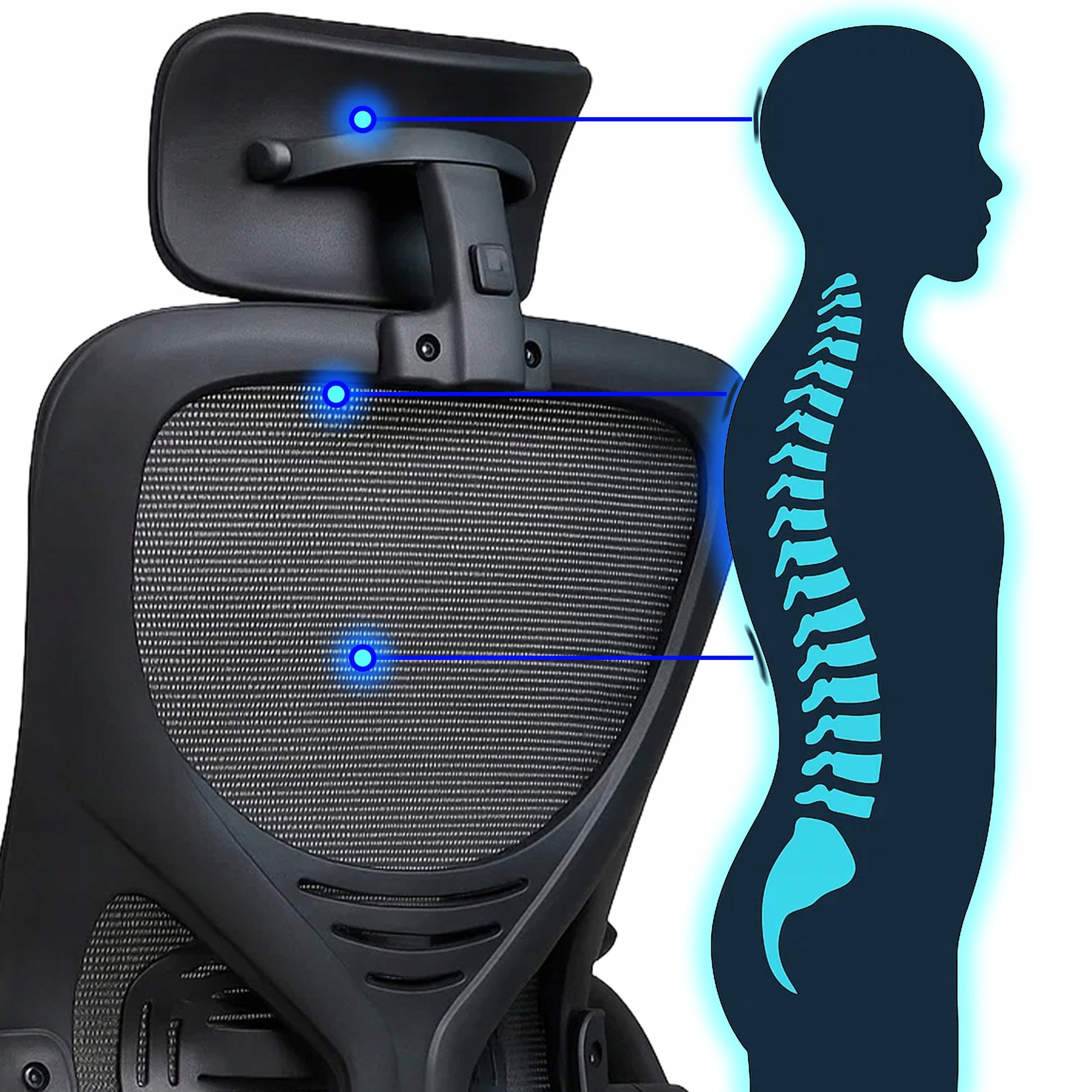 C4G1 FOTEL OBROTOWY KRZESŁO REGULOWANY WENTYLACJA