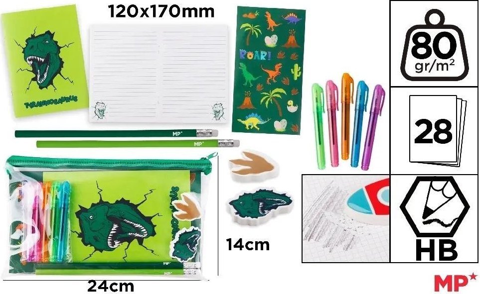 Zestaw do pisania dinozaur