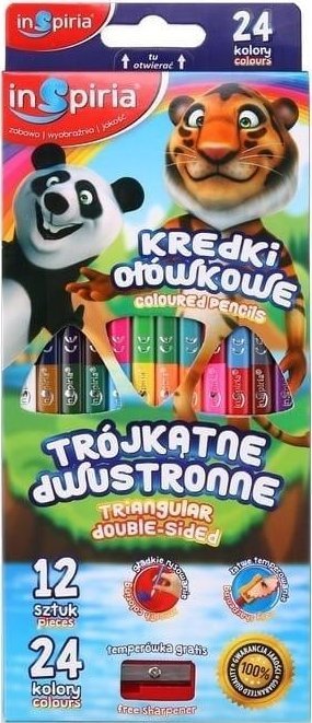 SCHEMAT Kredki INSPIRIA trójkątne dwustronne 12szt. = 24kol. Schemat TARGI