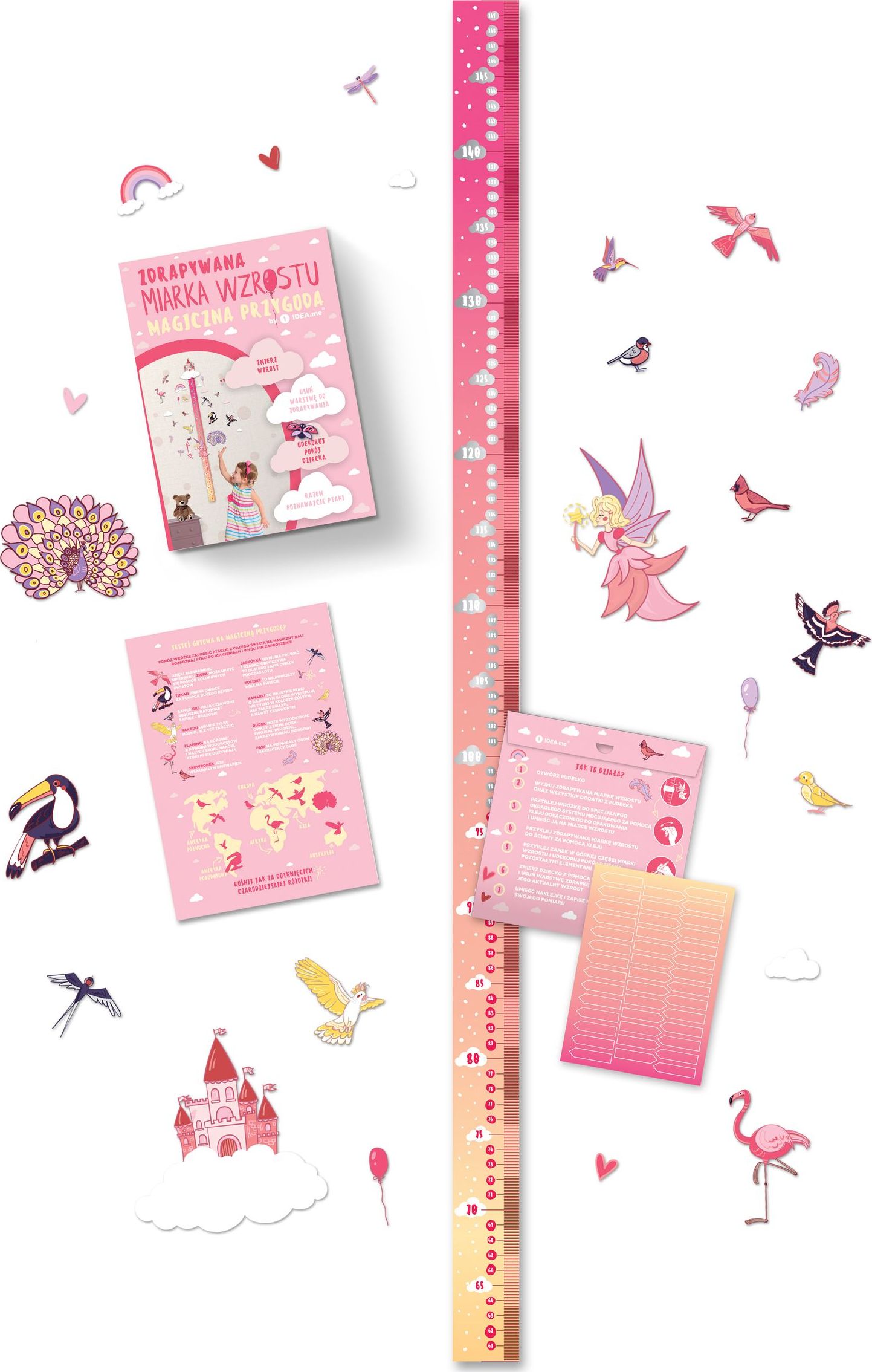 1DEA.me MIARKA WZROSTU ZDRAPKA DLA DZIEWCZYNEK MAGICZNA PRZYGODA