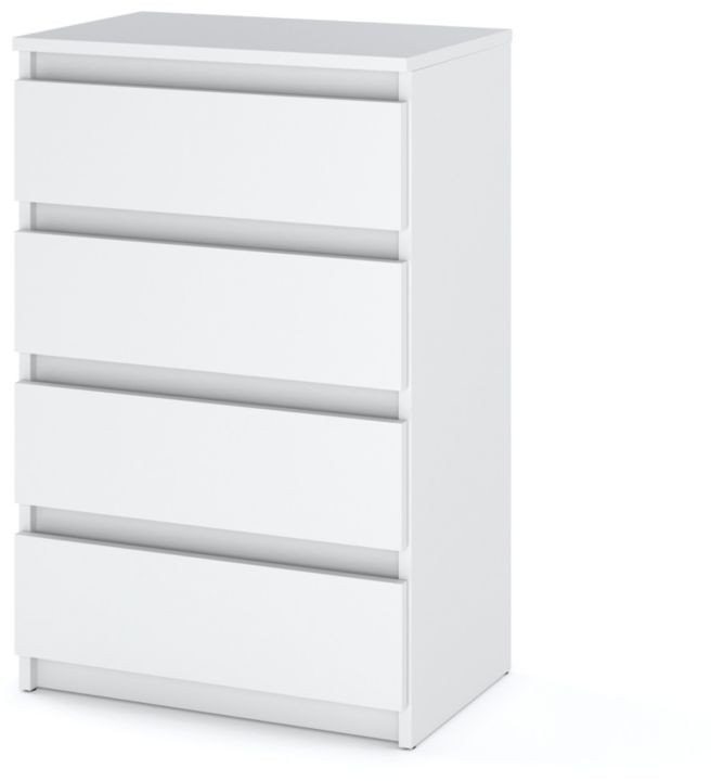 Komoda Biała Mat 4 Szuflady Nowoczesna Szafka Do Salonu 60cm Młodzieżowa