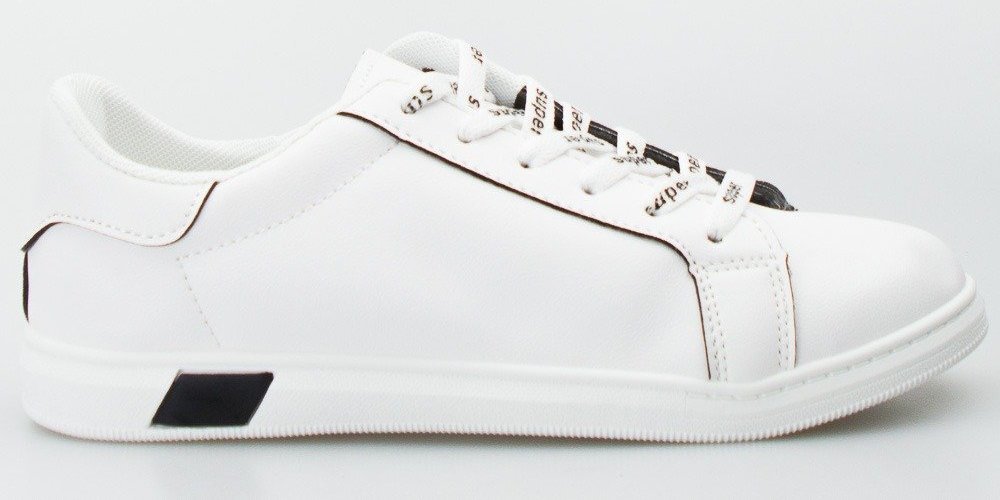 Estetino Tenisówki białe z czarnym motywem-39