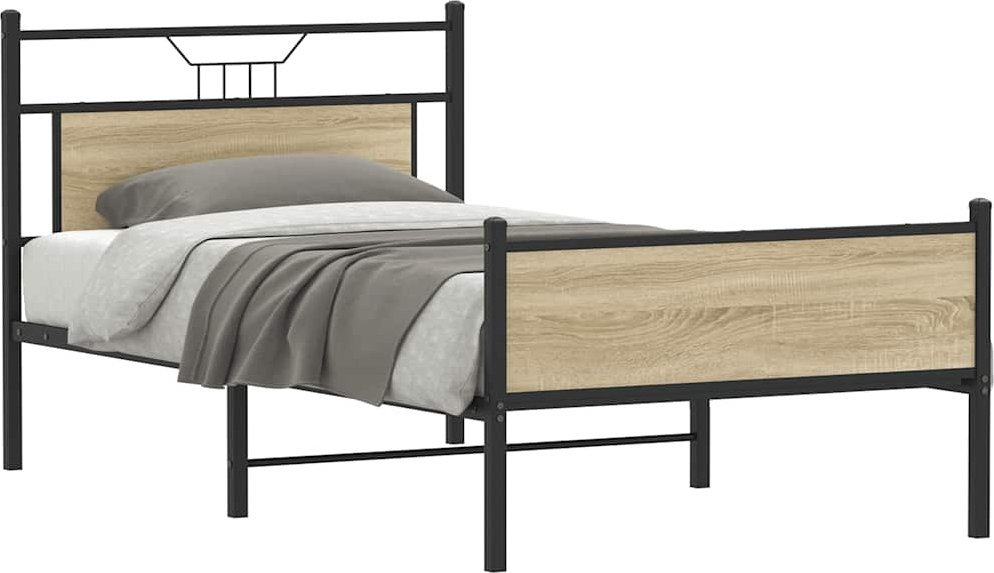 Łóżko bez materaca, dąb sonoma, 100x200 cm