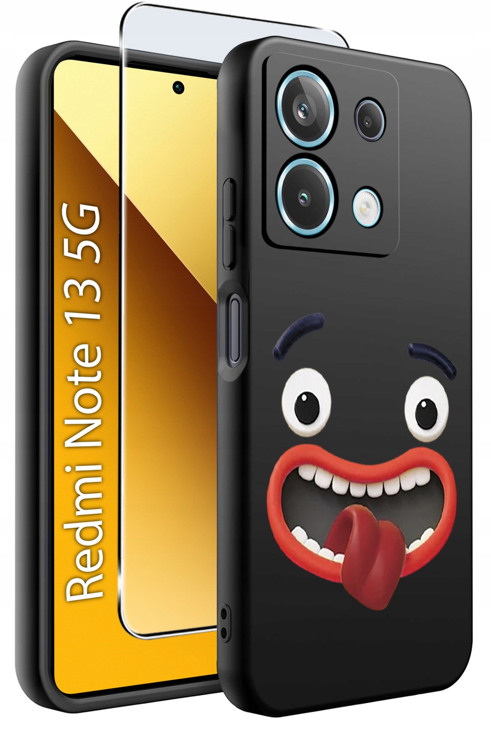 ETUI do Xiaomi Redmi Note 13 5G WZORY |SILIKONOWE MATT CASE +SZKŁO 9H