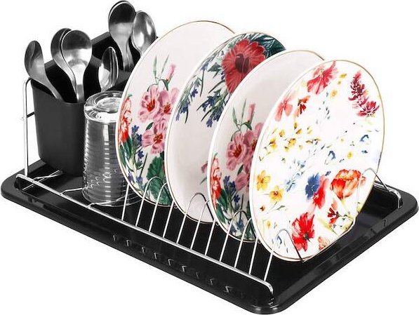 Springos Suszarka metalowa do naczyń i sztućców 19x40x12,5 cm ociekacz czarny UNIWERSALNY