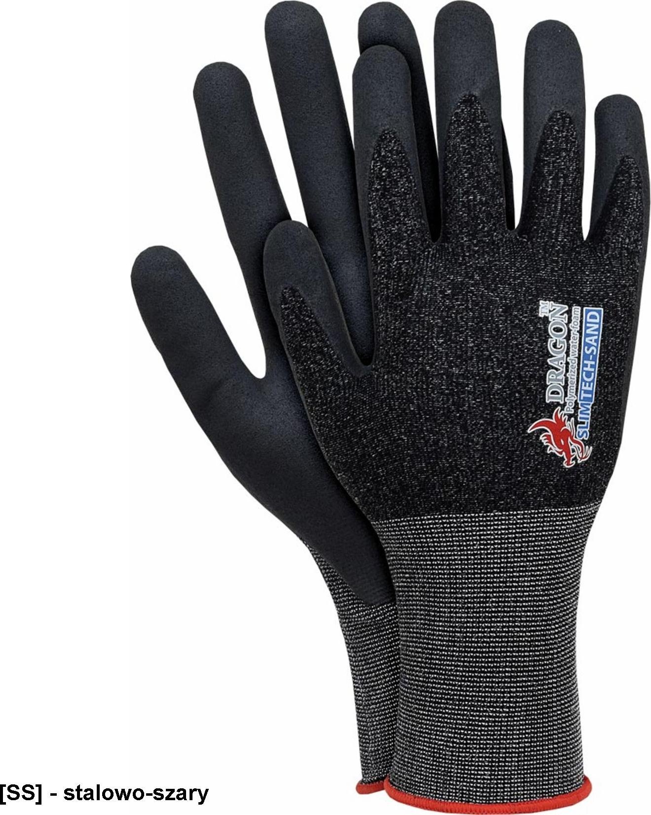 R.E.I.S. SLIMTECH-SAND - Rękawice ochronne powlekane, zakończone ściągaczem 10