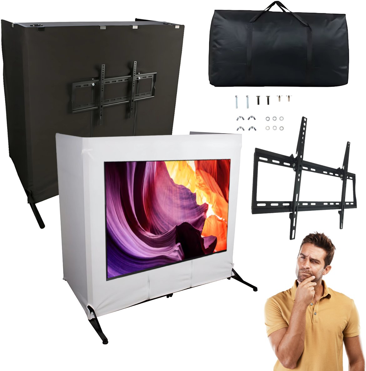 DNA DJ TV SCREEN stół stanowisko DJ uchwyt do telewizora 2 blaty pokrowiec do 70 kg