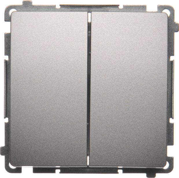 Kontakt-Simon Łącznik świecznikowy Simon Basic podwójny 10AX 250V srebrny mat (BMW5L.01/43)