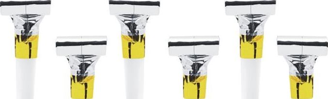 Party Deco Gwizdki imprezowe, srebrne, 6 szt. uniwersalny