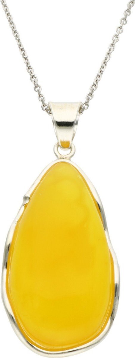 Rosanto Srebrna zawieszka z żółtym bursztynem bałtyckim 925