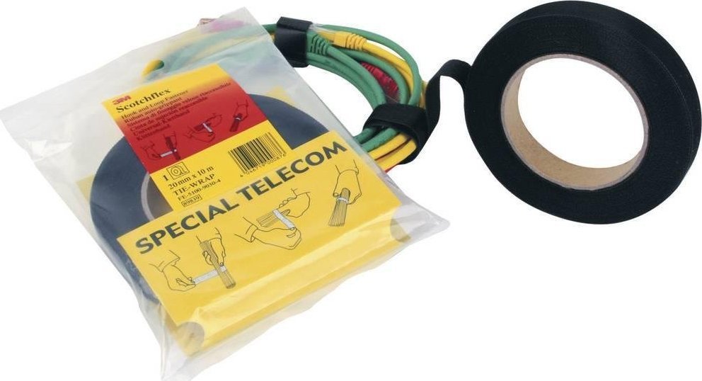 3M Taśma do łączenia przewodów SCOTCHFLEX rzep czarna 20mx10mm FE510090304/7000033355