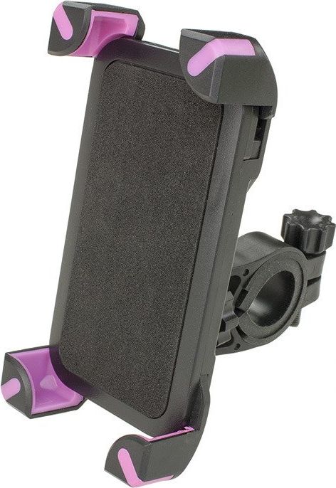 Uchwyt rowerowy CH-01 na smartfon czarno-różowy uniwersalny