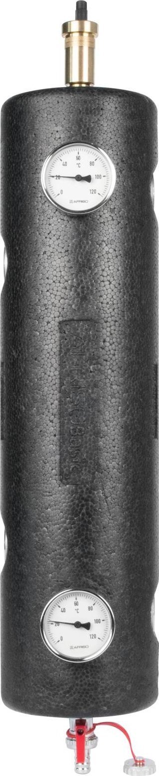 Afriso Sprzęgło hydrauliczne ocieplone BLH 850 z rozdzielaczem, 70 kW, 6x GW G1", 2x GW G1/2", odpowietrznik automatyczny, zawór spustowy AFRISO 90850