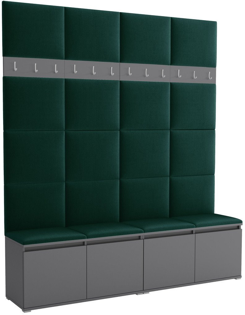 Tapicerowana garderoba Noris II - kolor antracyt + tkanina Trinity 28