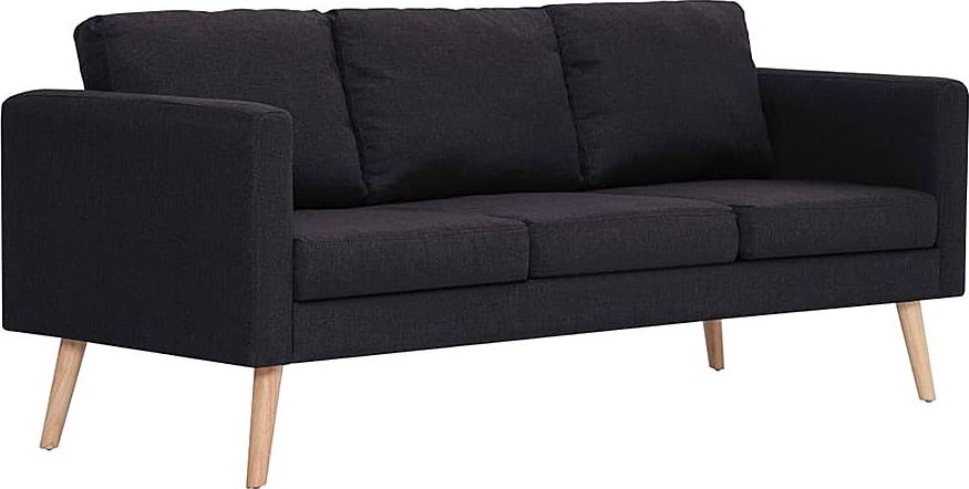 Elior Trzyosobowa czarna kanapa - Lavinia 3X