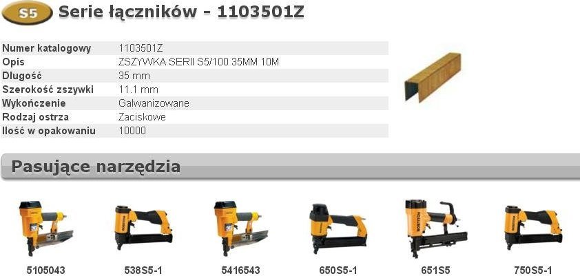 Bostitch BOSTITCH ZSZYWKI S5 35mm 10 000 szt