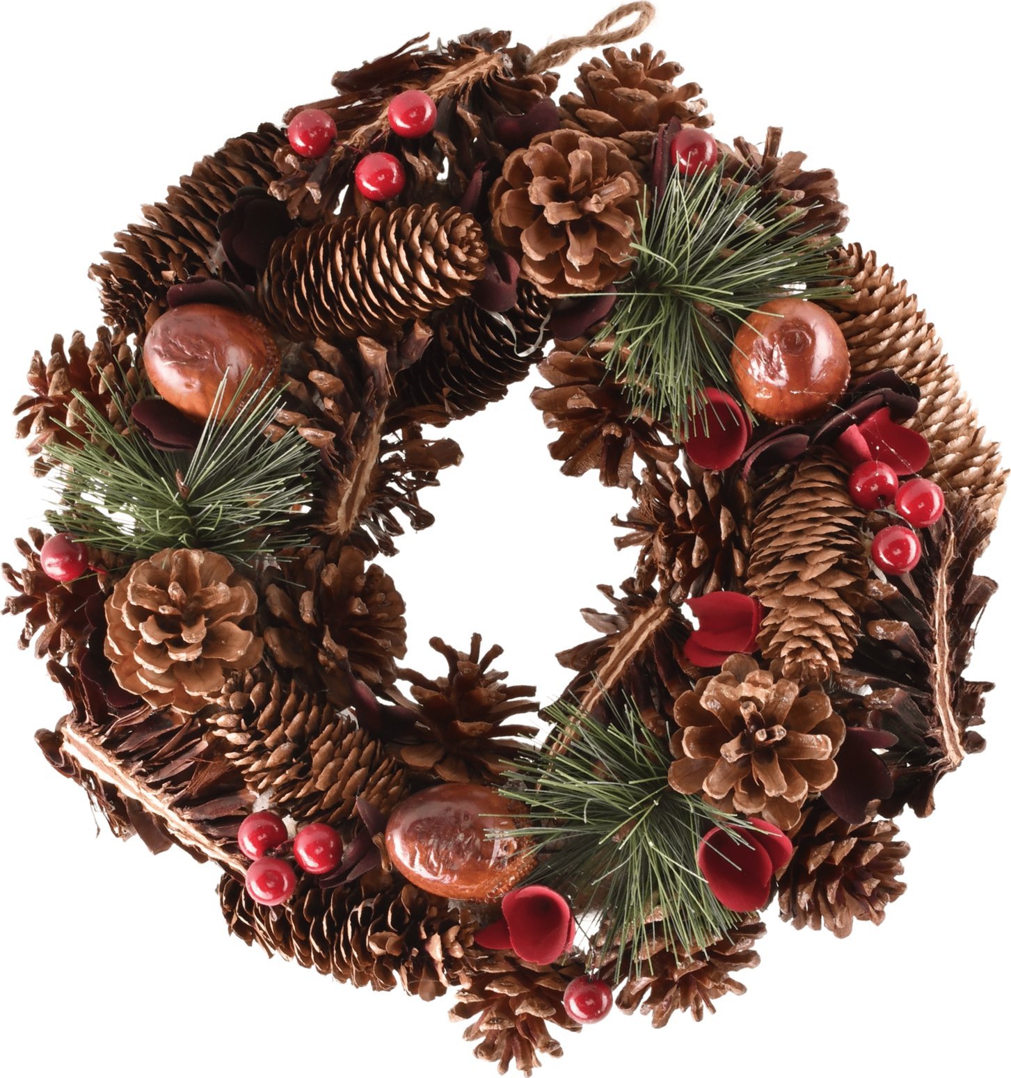 Dekoracja świąteczna Tajemniczy ogród Wianek świąteczny czerwono-brązowy 35 cm