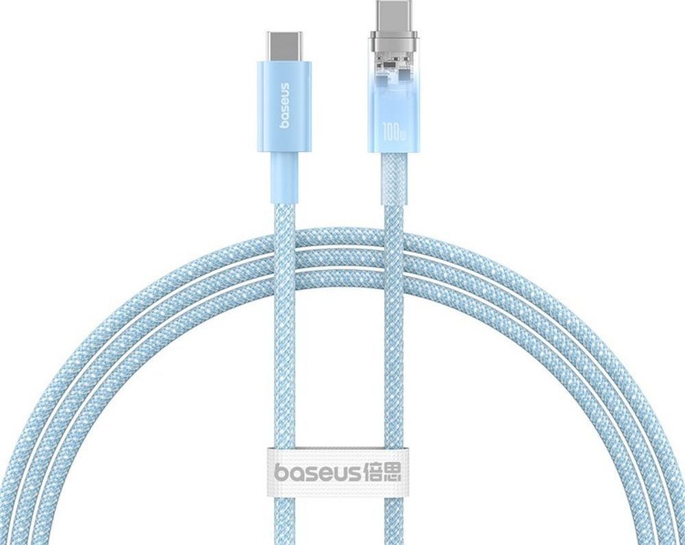 Kabel USB Baseus USB-C - USB-C 1 m Niebieski