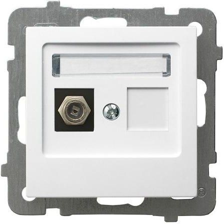 Ospel Gniazdo antenowe AS typu F pojedyncze biały (GPA-1GF/m/00)