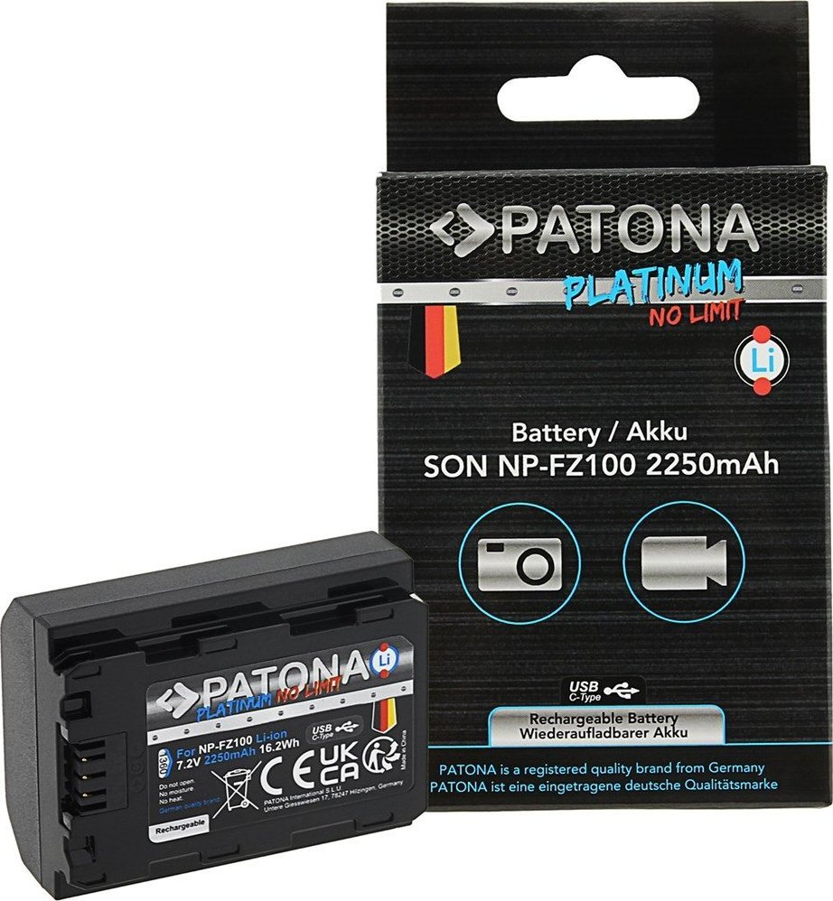 Akumulator Patona Akumulator Patona Platinum NP-FZ100 z USB-C do Sony