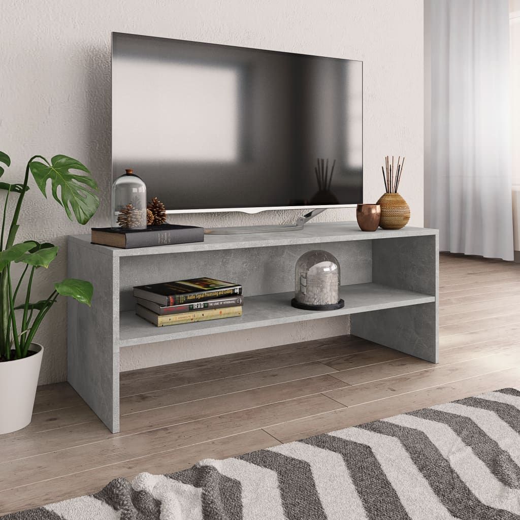 vidaXL Szafka pod TV, betonowy szary, 100 x 40 x 40 cm, płyta wiórowa