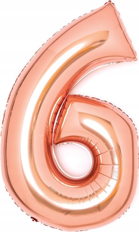 AMSCAN Balon foliowy cyfra 6 różowe złoto 46x66cm 9913221