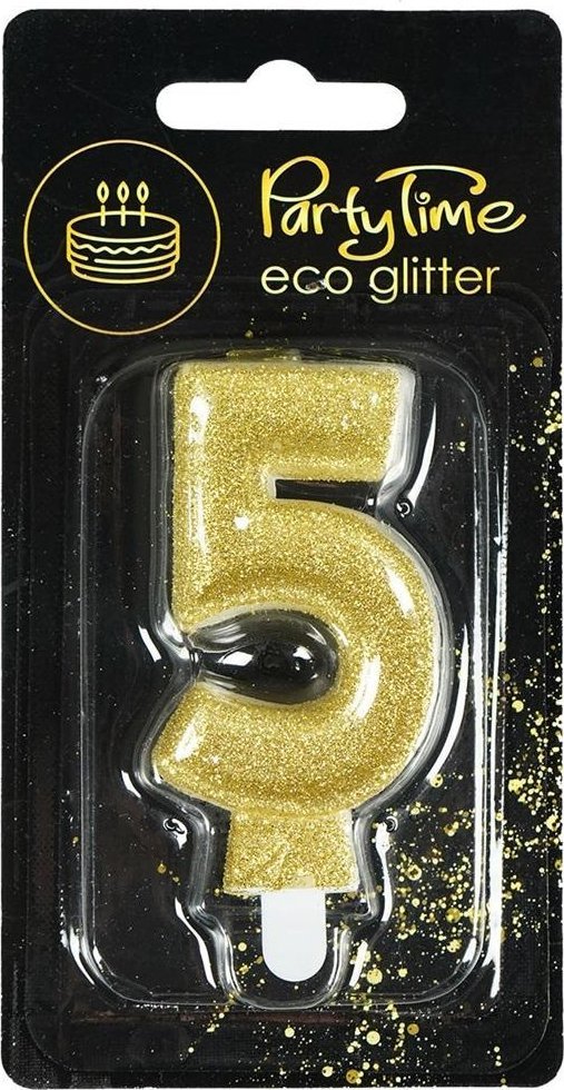 Świeczka 5 eko-brokat