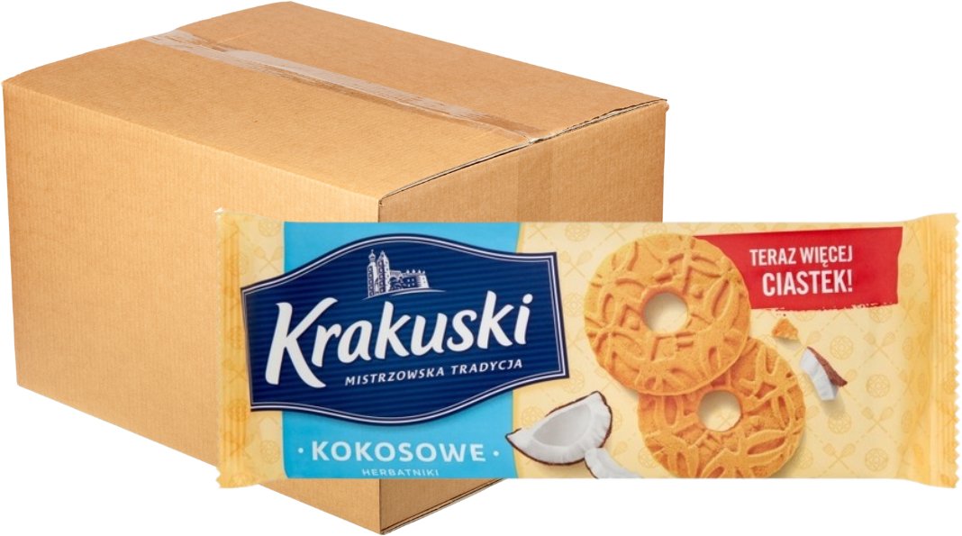 Krakuski Kokosowe Herbatniki 168 g x 24 sztuk