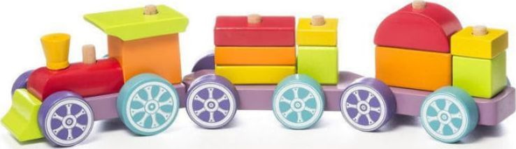 Cubika Medinių kaladėlių Cubika TRAUKINUKAS VAIVORYKŠTĖS EKSPRESAS, 15 kalad., 37 cm