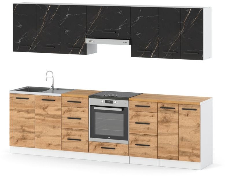 Kuchnia Piekarnik Modułowa Nowoczesna Blat 2.8m Biały Wotan San Sebastian