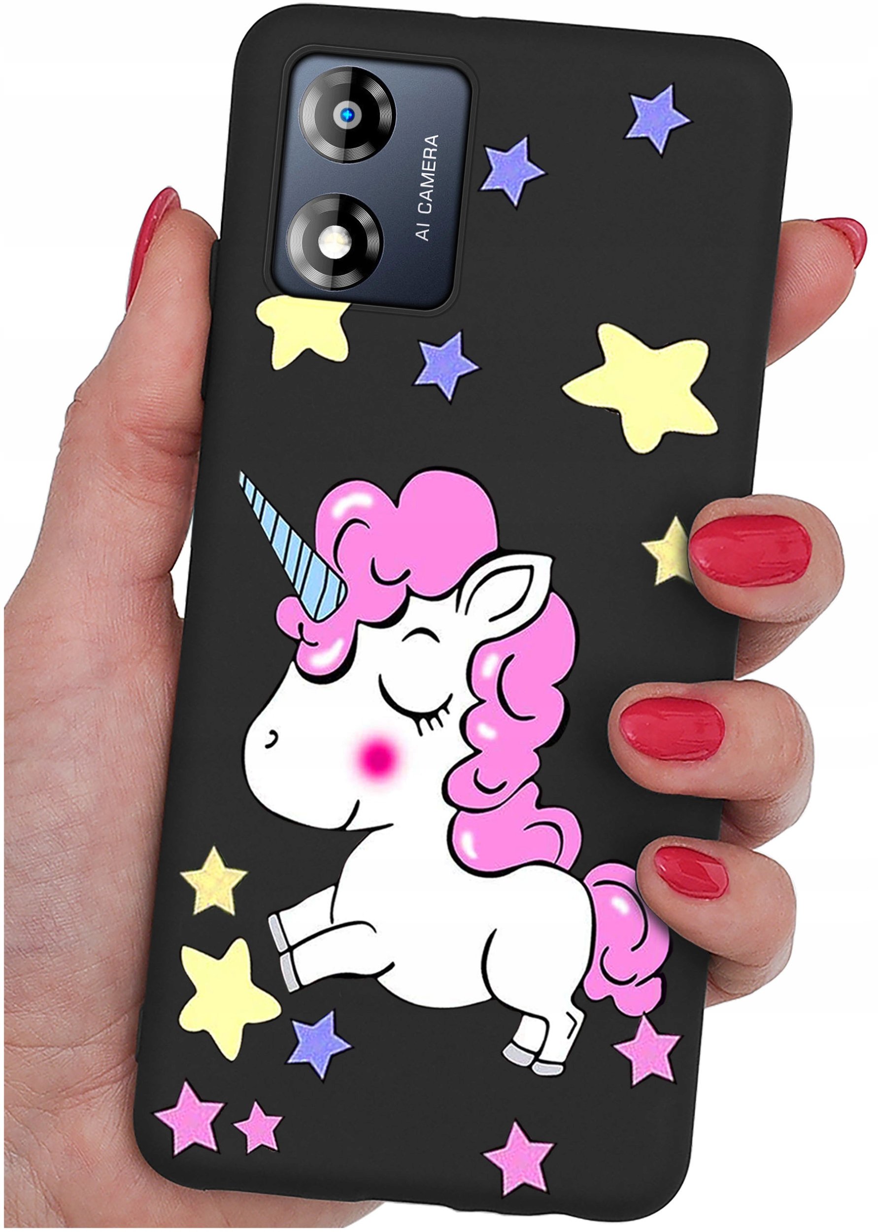 Etui do Motorola Moto E13 WZORY |SILIKONOWE MATT CASE + SZKŁO 9H