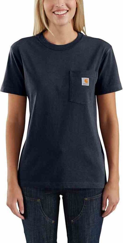 Carhartt Koszulka Carhartt WK87 Workwear Pocket S/S Navy
