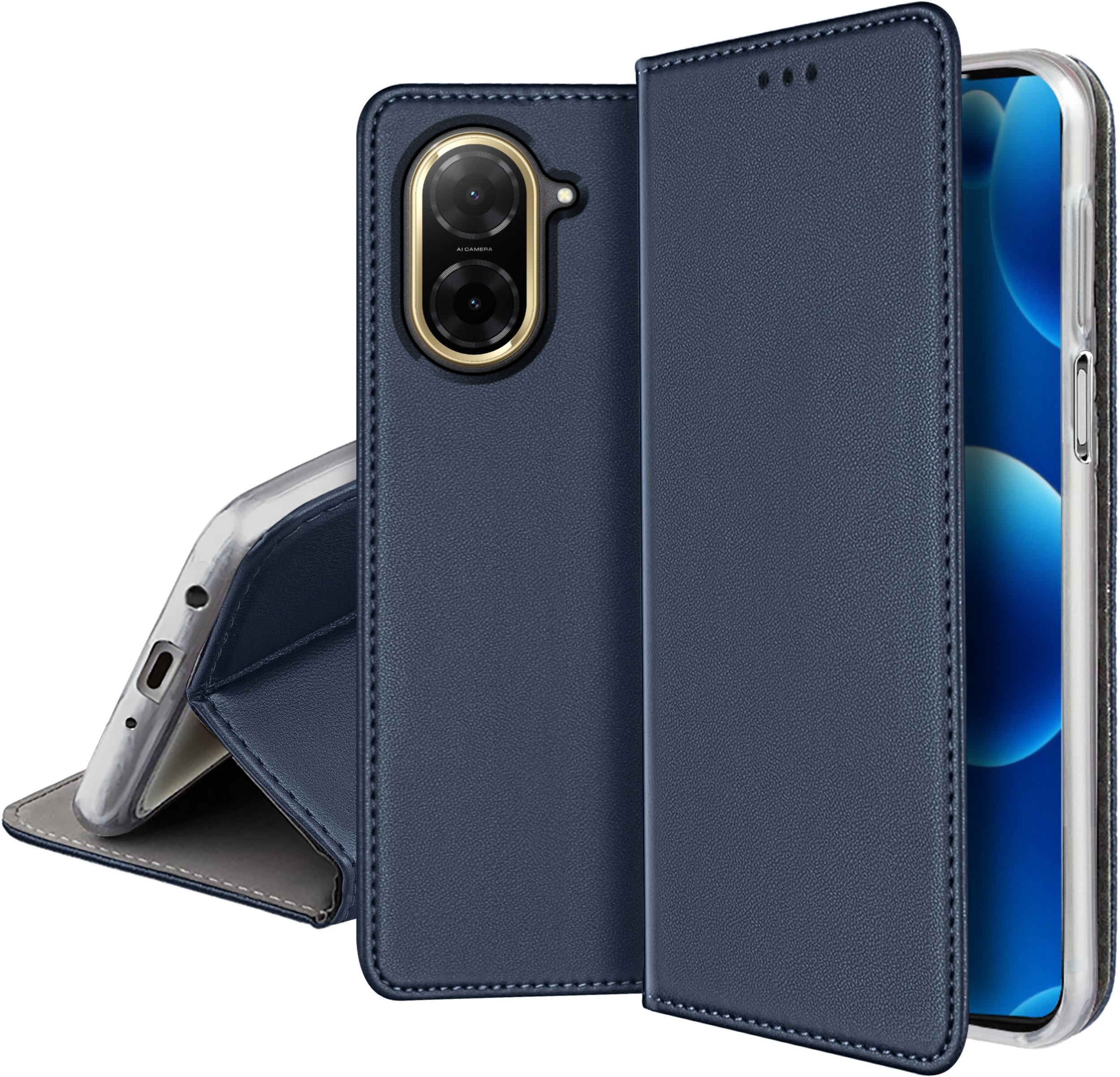 Etui Skórzane Zamykane MAGNETYCZNE CASE do Xiaomi Redmi A5 + SZKŁO