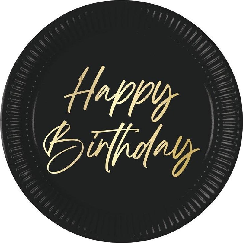 Talerzyki papierowe Happy Birthday 23cm 8szt